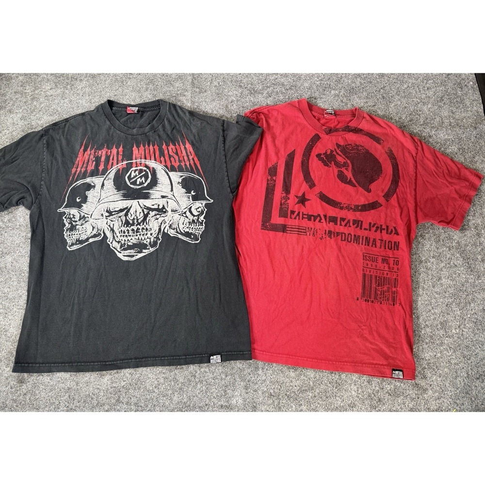 Metal Mulisha Graphic T Shirt Lot XL Black Red Skull Motocross Y2K MMA Skate